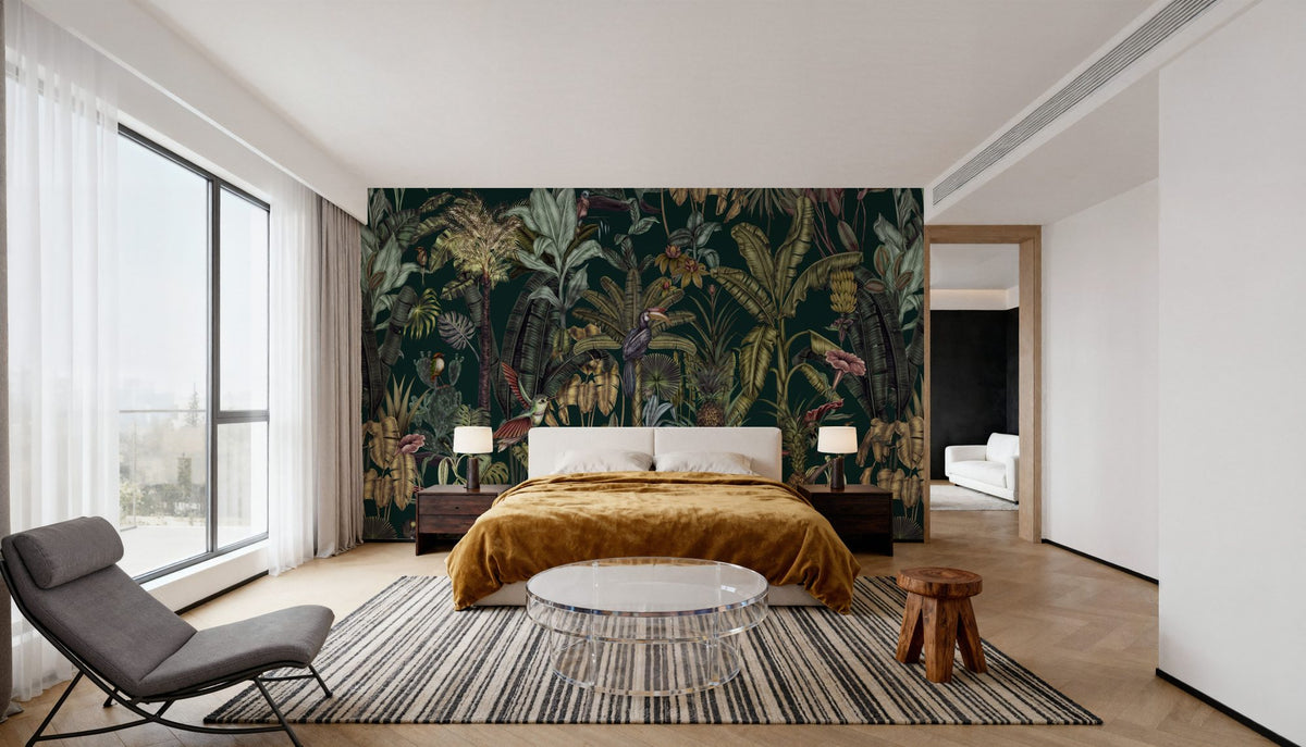 Tropical Wonderland, Forest Green Mural Wallpaper - room preview 04
