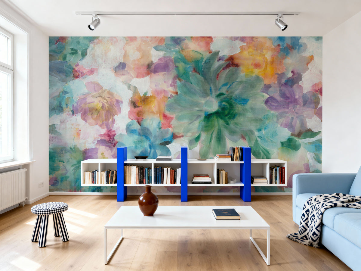 Succulent Florals Mural Wallpaper - room preview 04