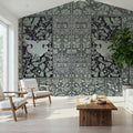 Flowers and Berries Green Mural Wallpaper - room preview 04