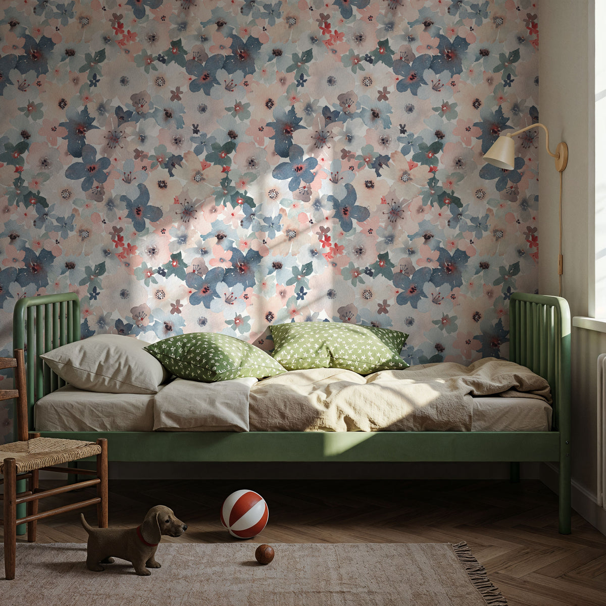 Wildflower Meadow Mural Wallpaper - Neutral Tone - room preview 04