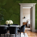Painted Dreamy Clouds, Dill Green Mural Wallpaper - room preview 04