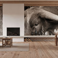 Rainy Pasture III BW Mural Wallpaper - room preview 04
