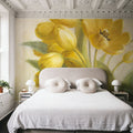 Yellow French Tulips Mural Wallpaper - room preview 04