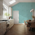 Bohemian Leaves Blue Mural Wallpaper - room preview 04