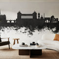 Rome Italy Skyline Black & White Mural Wallpaper - room preview 04