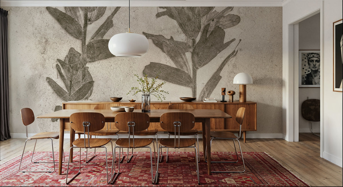 Wildflower Journal VII Sepia Mural Wallpaper - room preview 04