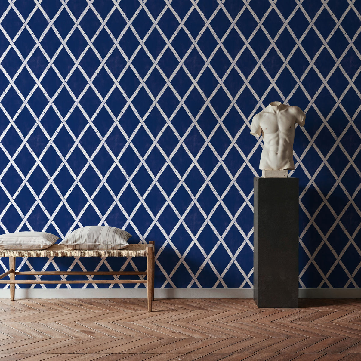 Sino Shapes Blue Mural Wallpaper - room preview 04
