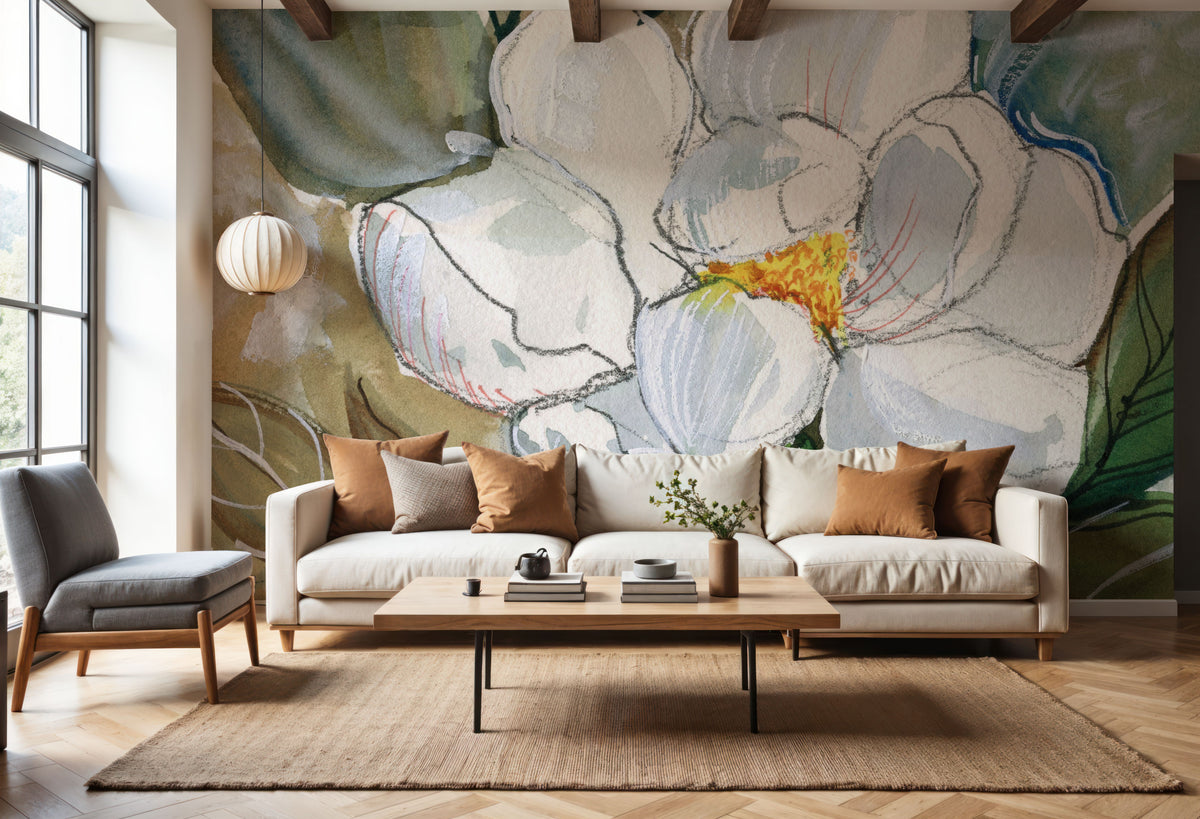 Graceful Peony Mural Wallpaper - room preview 04