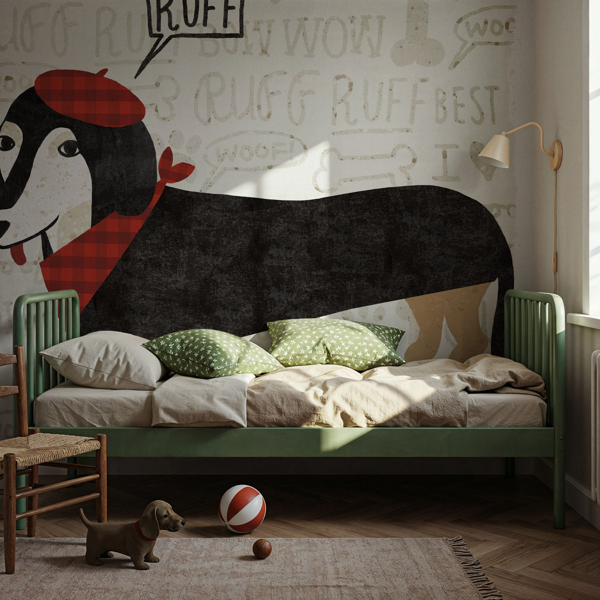 Puppy Love IX Mural Wallpaper - room preview 04