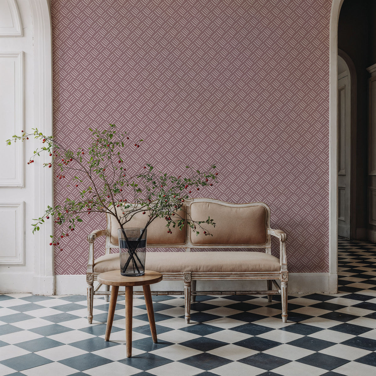 Knitted Brown Mural Wallpaper - room preview 04
