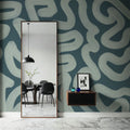 Modern Abstract, Teal Mural Wallpaper - room preview 04