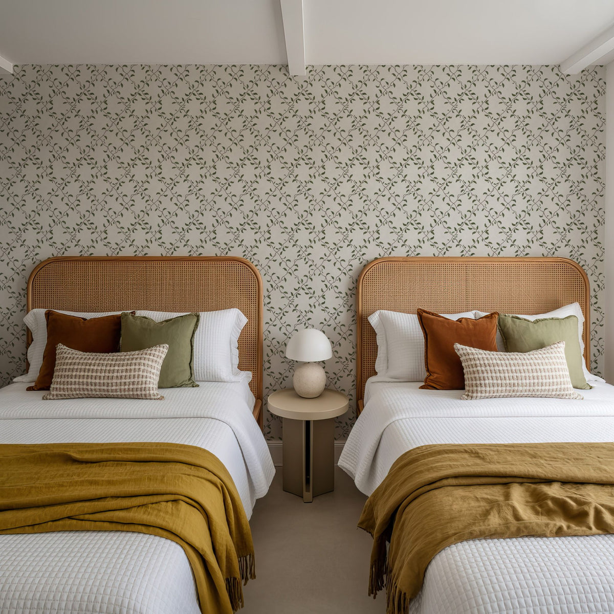Emerald Trellis Petite, Cloud Mural Wallpaper - room preview 04