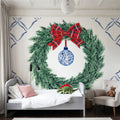 Holiday Tartan and Chinoiserie IV Mural Wallpaper - room preview 04