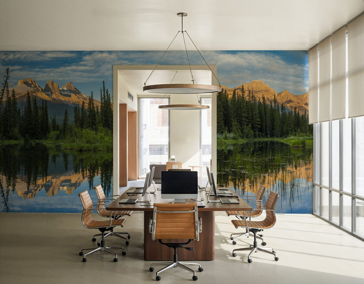 Two Jack Lake Trees Mural Wallpaper - room preview 04