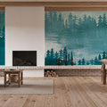 Mountainscape Blue Mural Wallpaper - room preview 04