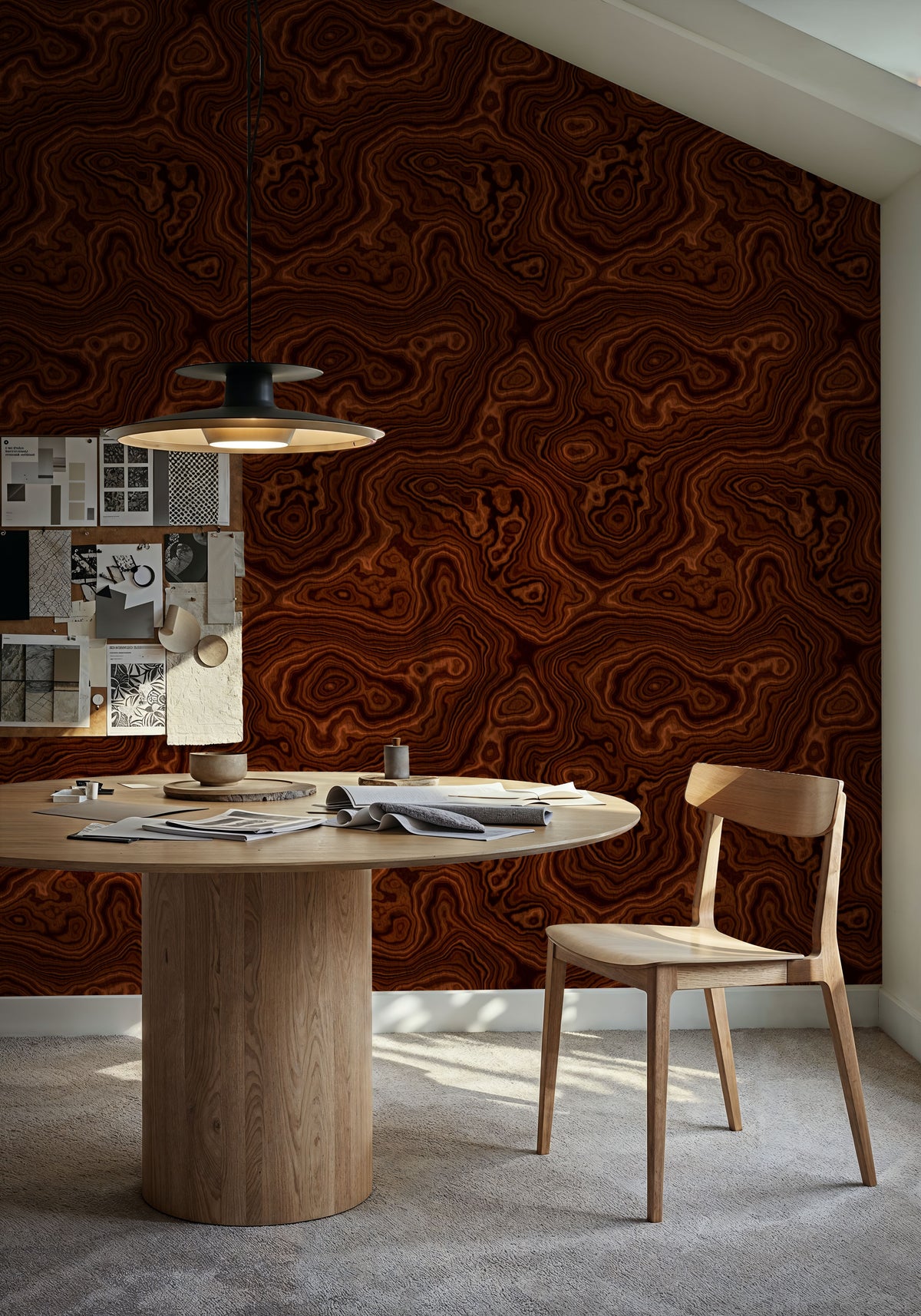 Root Wood, Red Mahogany Mural Wallpaper - room preview 04