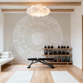 Coastal Block Print II Neutral Mural Wallpaper - room preview 04