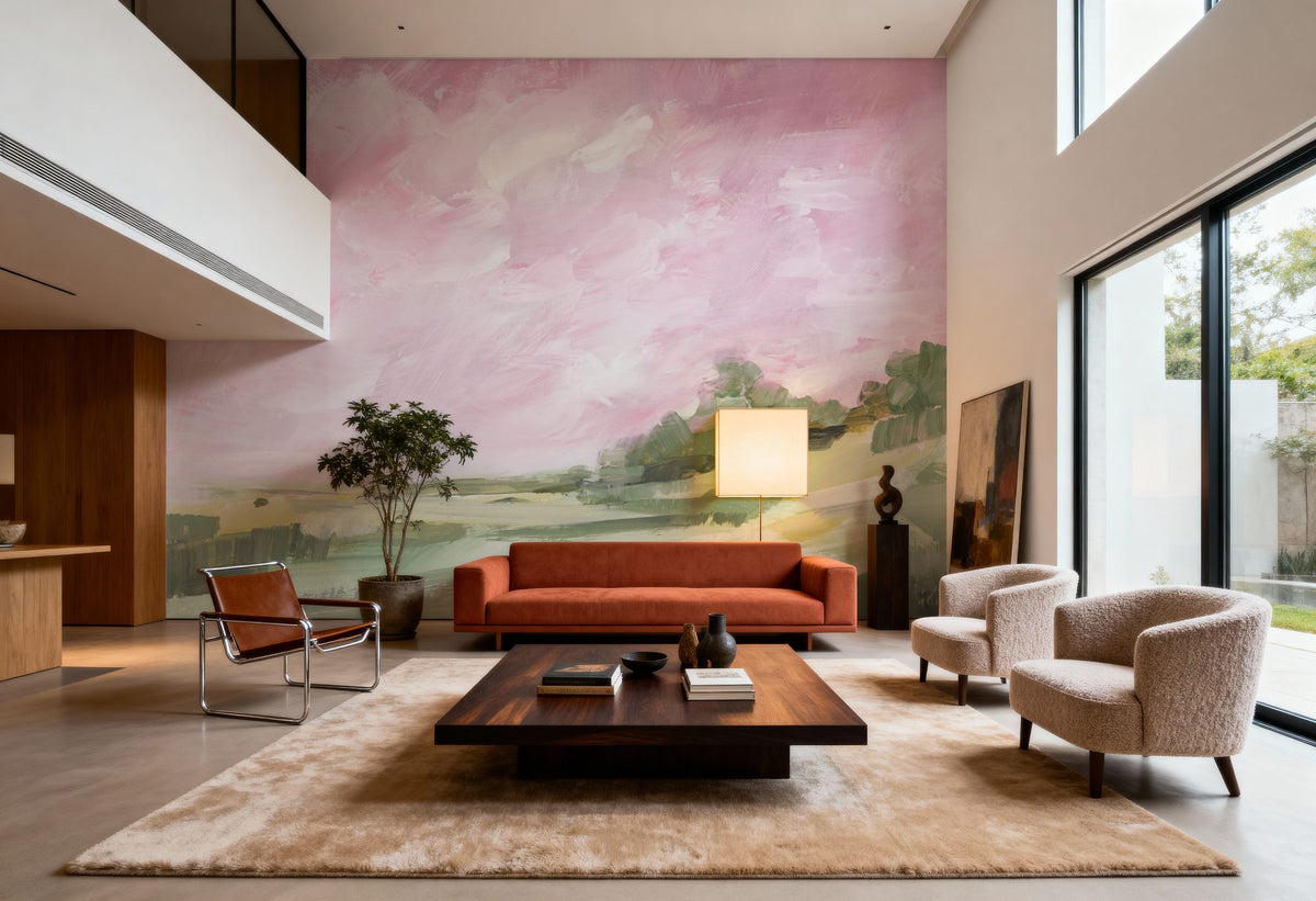 Pink Sky Mural Wallpaper - room preview 04