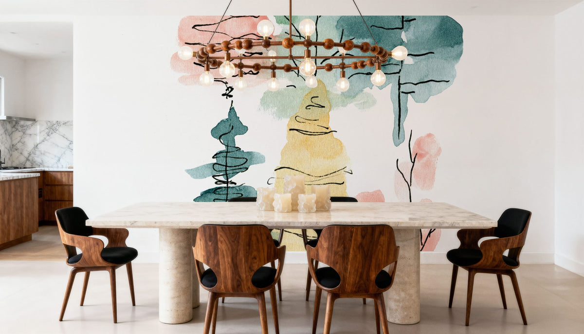 Happy Holiday Trees Mural Wallpaper - room preview 04