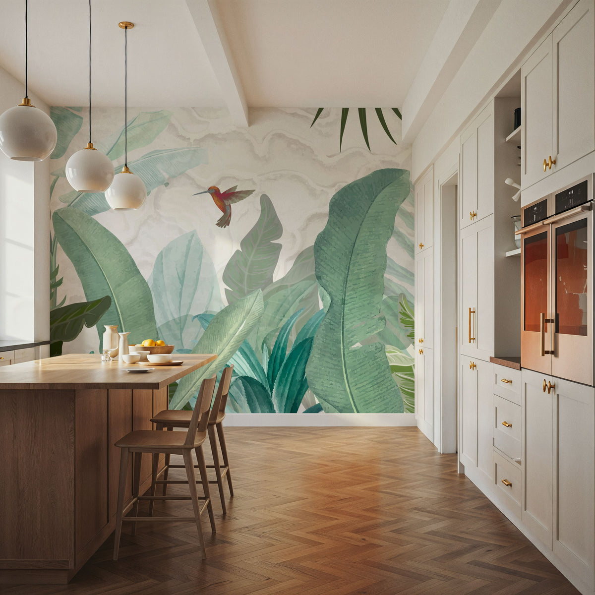 Hummingbird Unfinished Mural Wallpaper - room preview 04