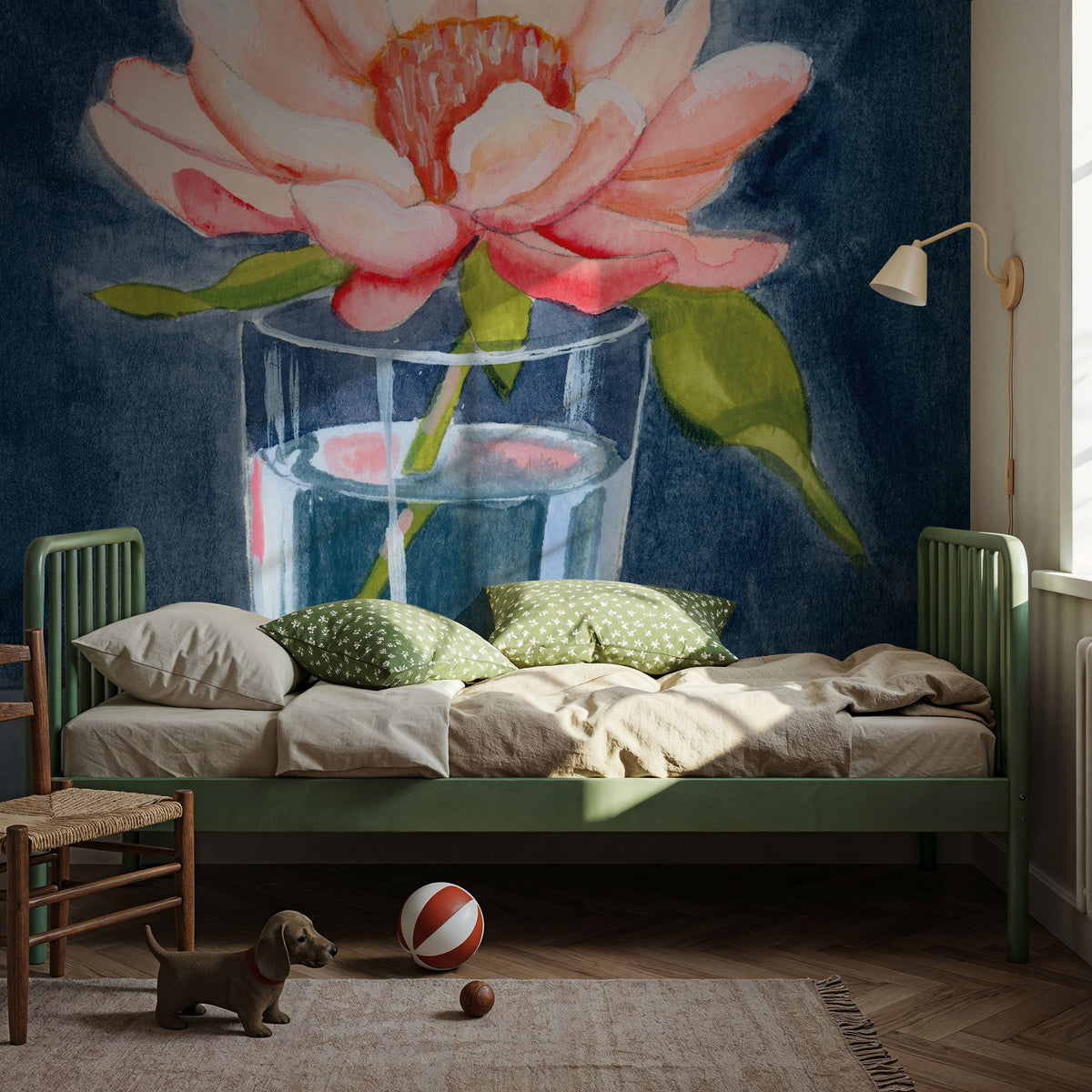 Single Perfect Flower Mural Wallpaper - room preview 04