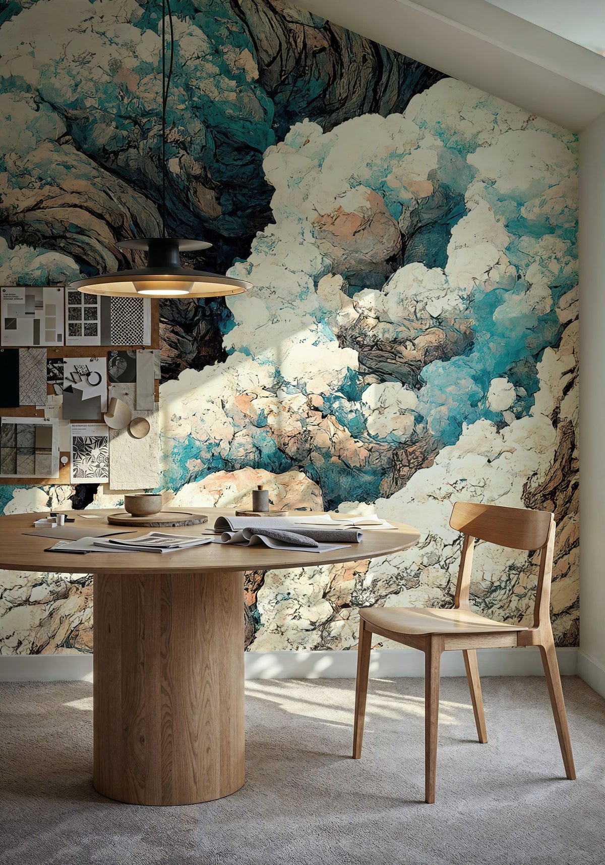 Clouds and Waves Mural Wallpaper - room preview 04