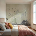 Birds in the Garden Light Green Mural Wallpaper - room preview 04