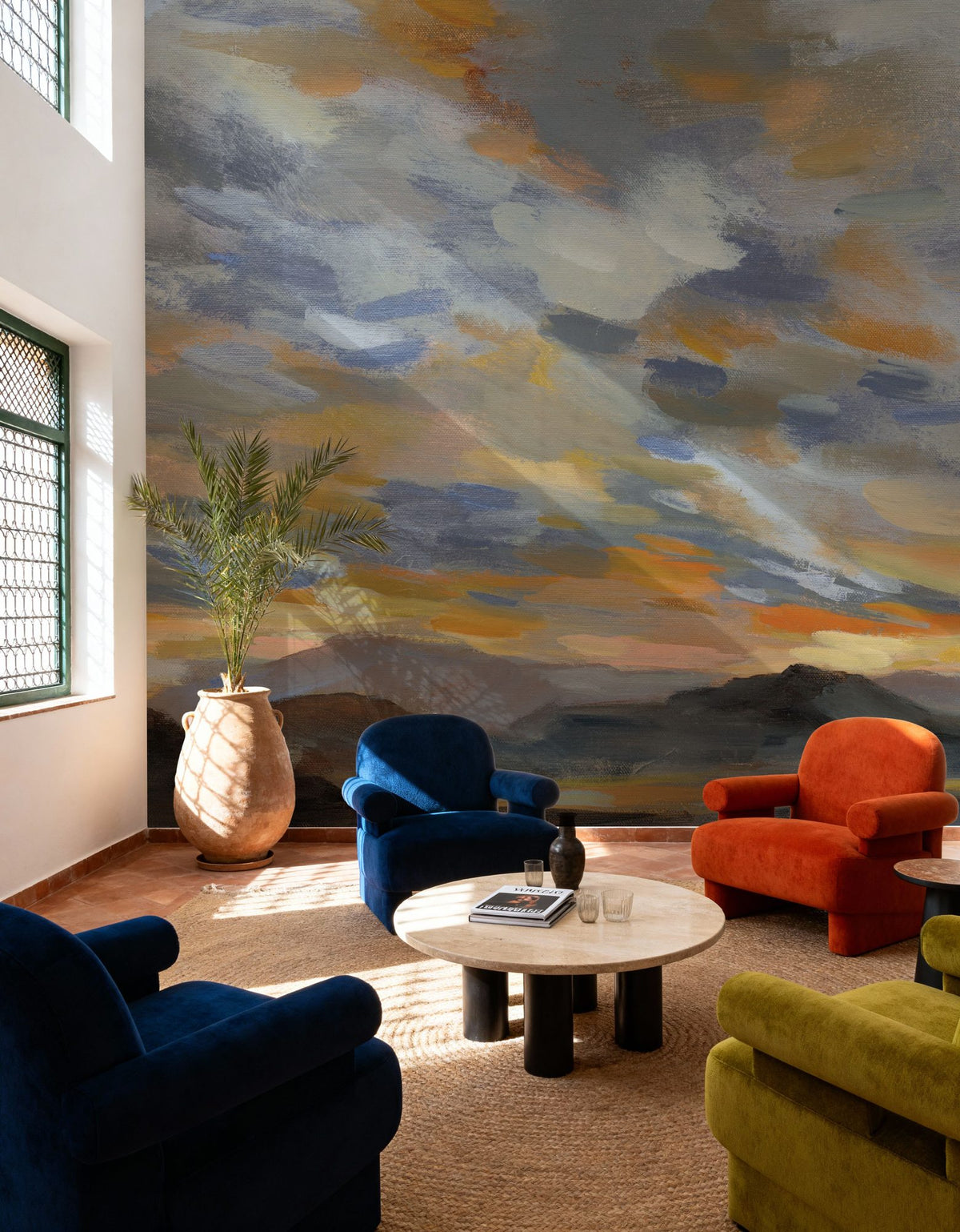 High Desert Sky I Navy Mural Wallpaper - room preview 04