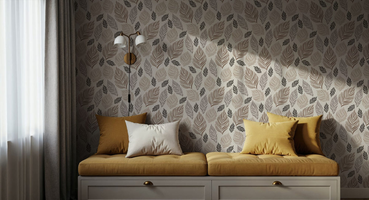 Featherly Leaves Mural Wallpaper - room preview 04
