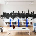 Isle of Wight England Skyline Black & White Mural Wallpaper - room preview 04