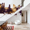 Rio De Janeiro Brazil Skyline Purple & Gold Mural Wallpaper - room preview 04