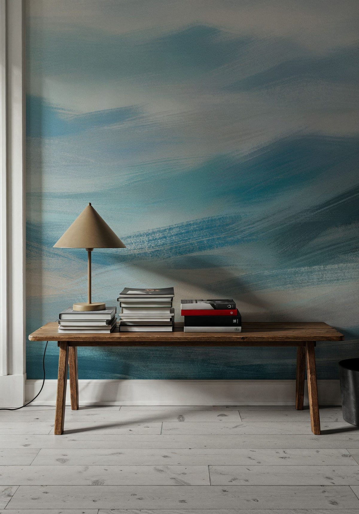 Foggy Mountains, Aqua Mural Wallpaper - room preview 04