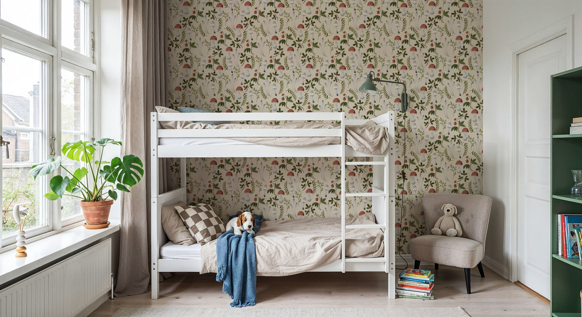 Wild Strawberries & Mushrooms Mural Wallpaper - room preview 04