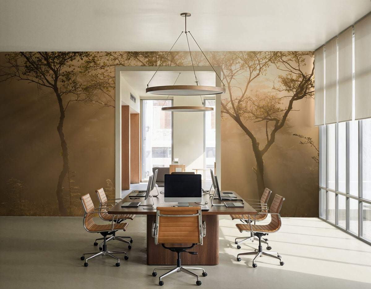 Beautiful Reflection in Autumn Mural Wallpaper - room preview 04