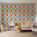 Purple Blossom Ikat Mural Wallpaper - room preview 04