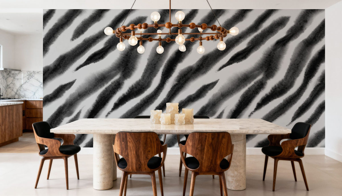 Dwellpaper Watercolor Tiger Stripes, Zebra Mural Wallpaper image 4