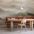 Foggy Mountains, Sepia Mural Wallpaper - room preview 04
