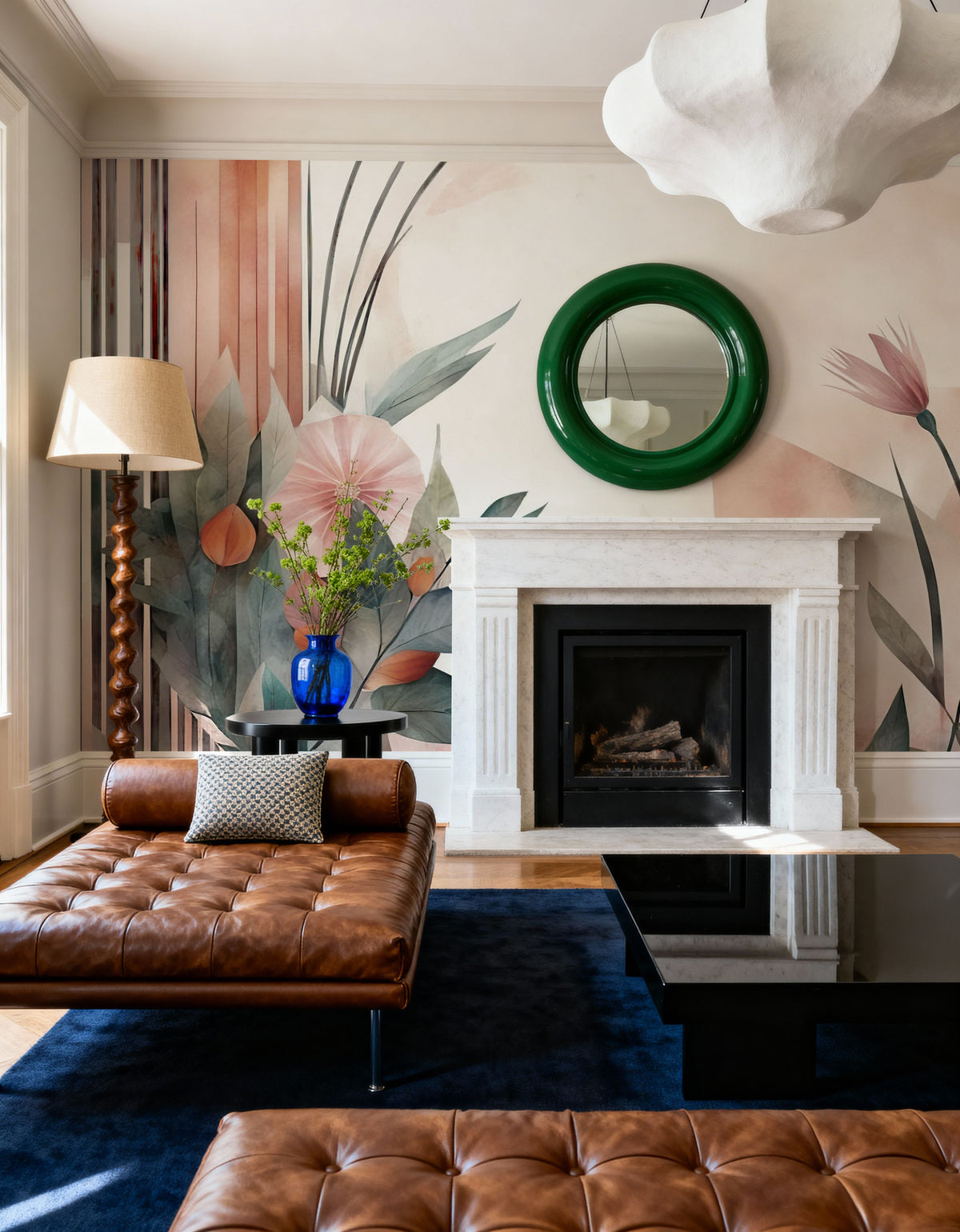 Floral Watercolor Abstract Bright Mural Wallpaper - room preview 04