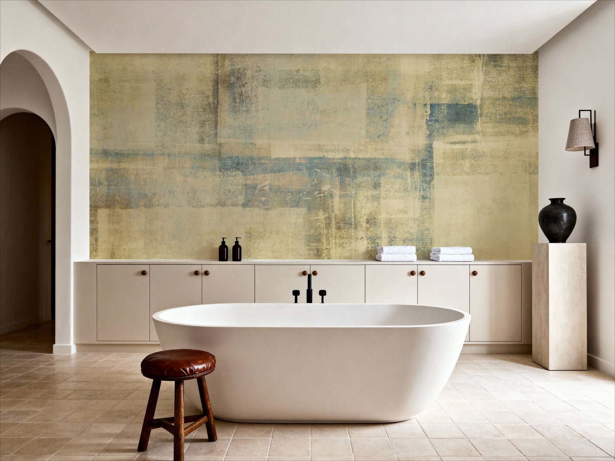 Texture Fields Yellow Mural Wallpaper - room preview 04