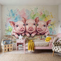 Piglets - Cute Baby Animals Series Mural Wallpaper - room preview 04