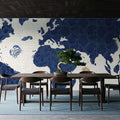 Sea This Map White Mural Wallpaper - room preview 04