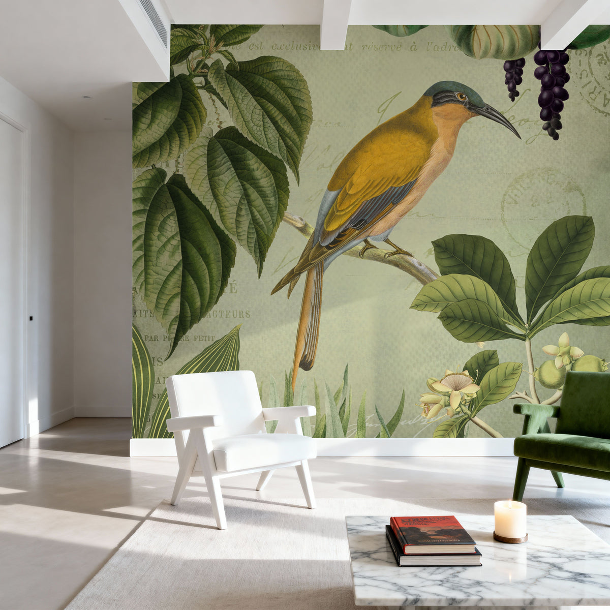 Vintage Birds II Mural Wallpaper - room preview 04