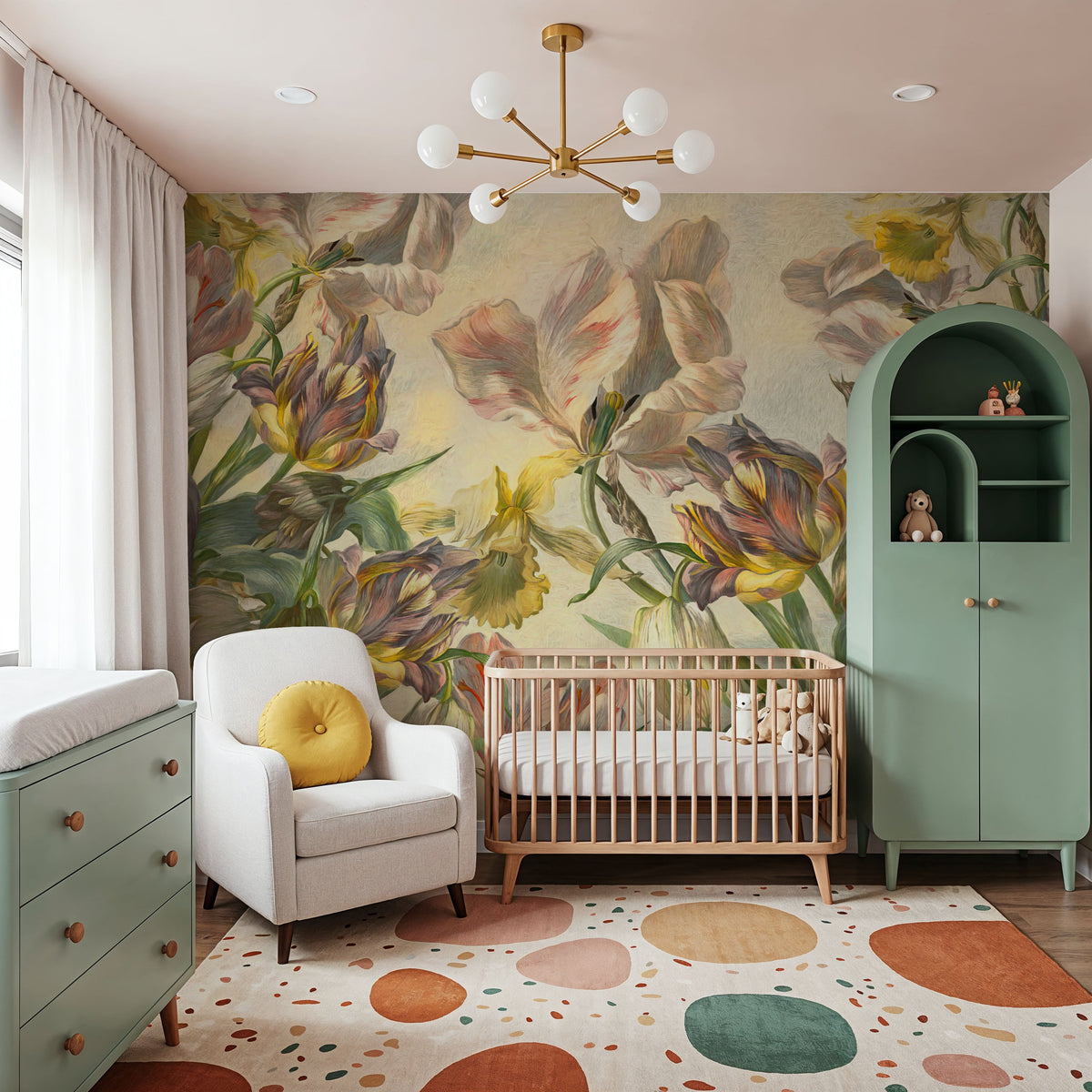 Tulips Feast, Yellow Mural Wallpaper - room preview 04