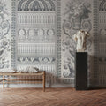Flower Mountain, Gray Mural Wallpaper - room preview 04