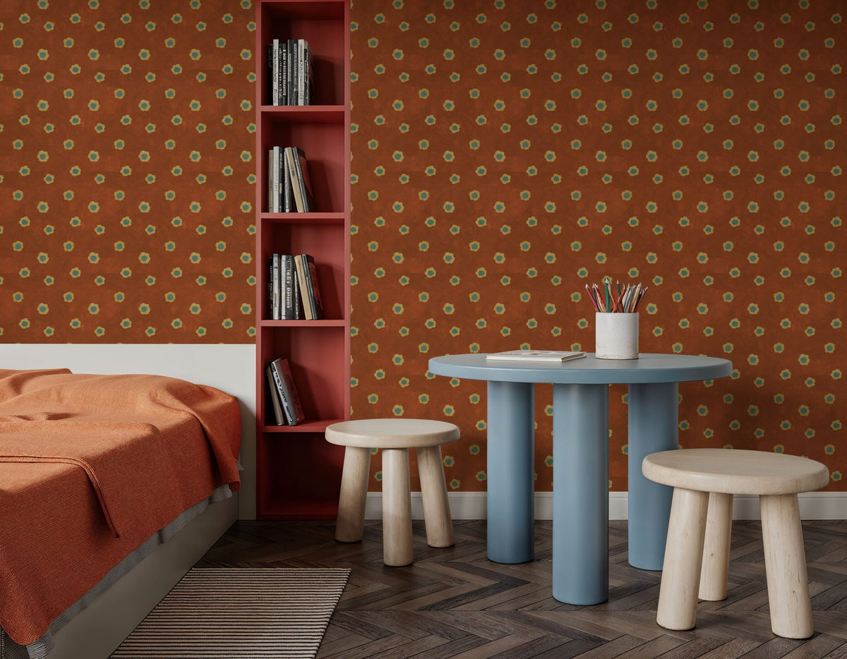 Autumn Buds Brown Mural Wallpaper - room preview 04