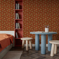 Autumn Buds Brown Mural Wallpaper - room preview 04