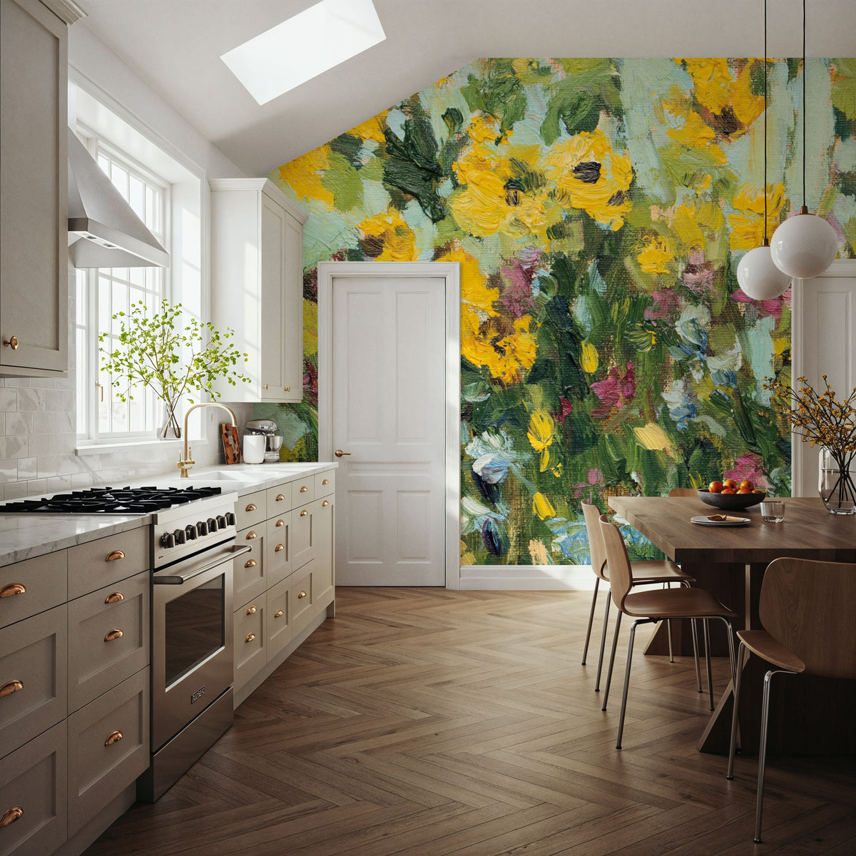 Sunlit Sunflowers Mural Wallpaper - room preview 04