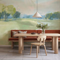 Country Road Olive Green Mural Wallpaper - room preview 04
