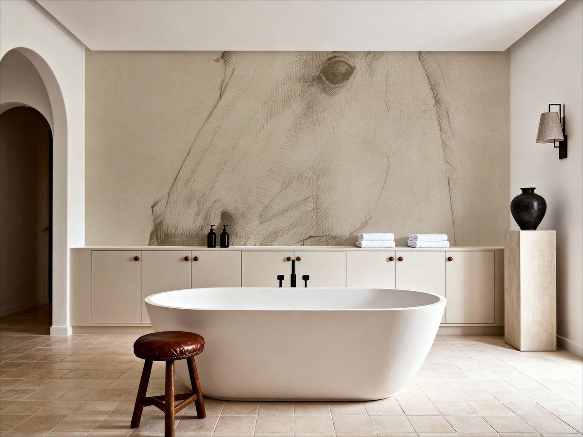 Caesar on Aged Paper Mural Wallpaper - room preview 04