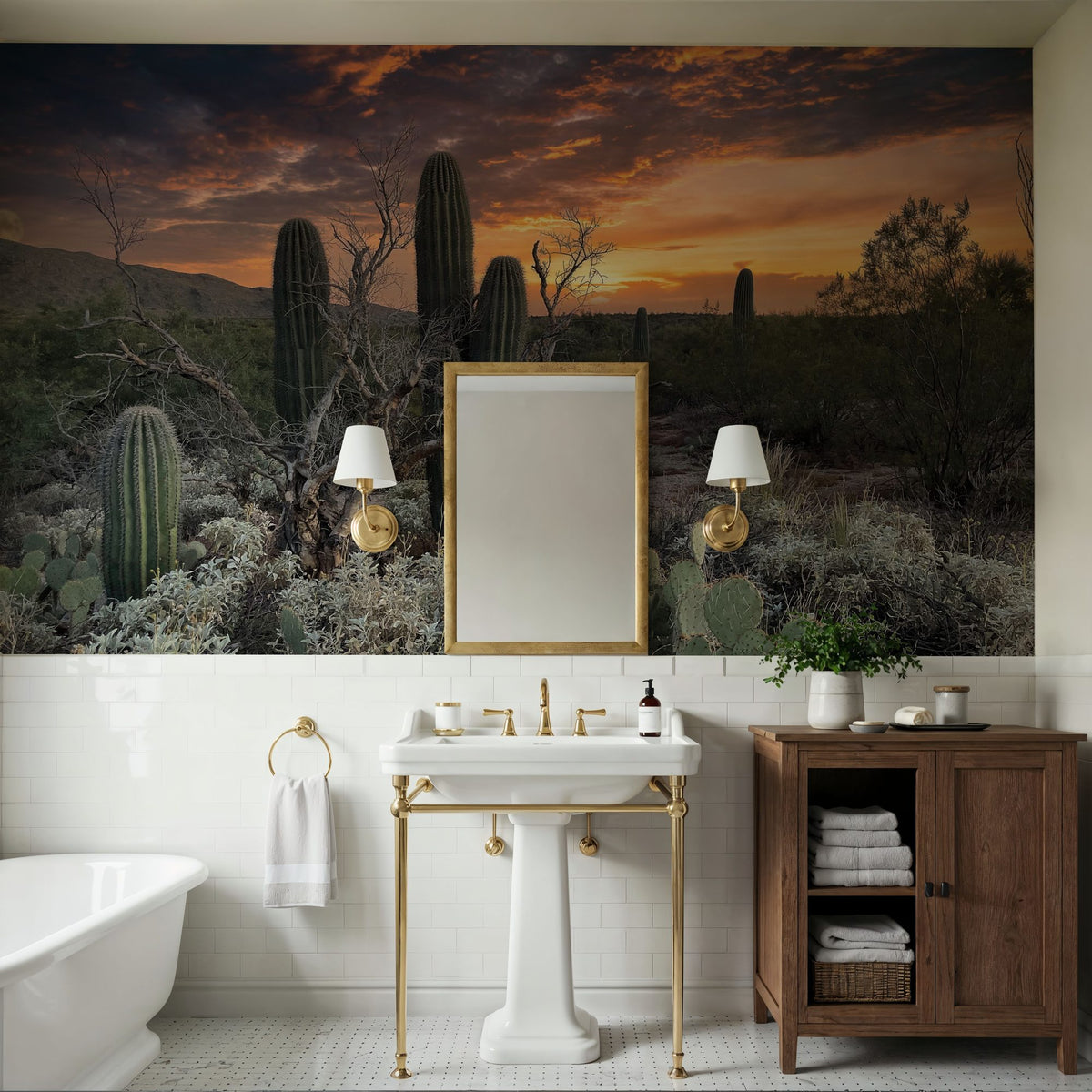 Sunset Moonrise Mural Wallpaper - room preview 04